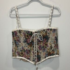 Tapestry Boned Floral Corset XL